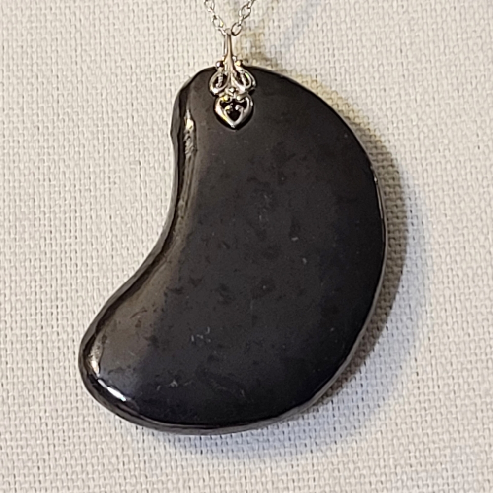 NWT Shungite Moon Pendant Necklace